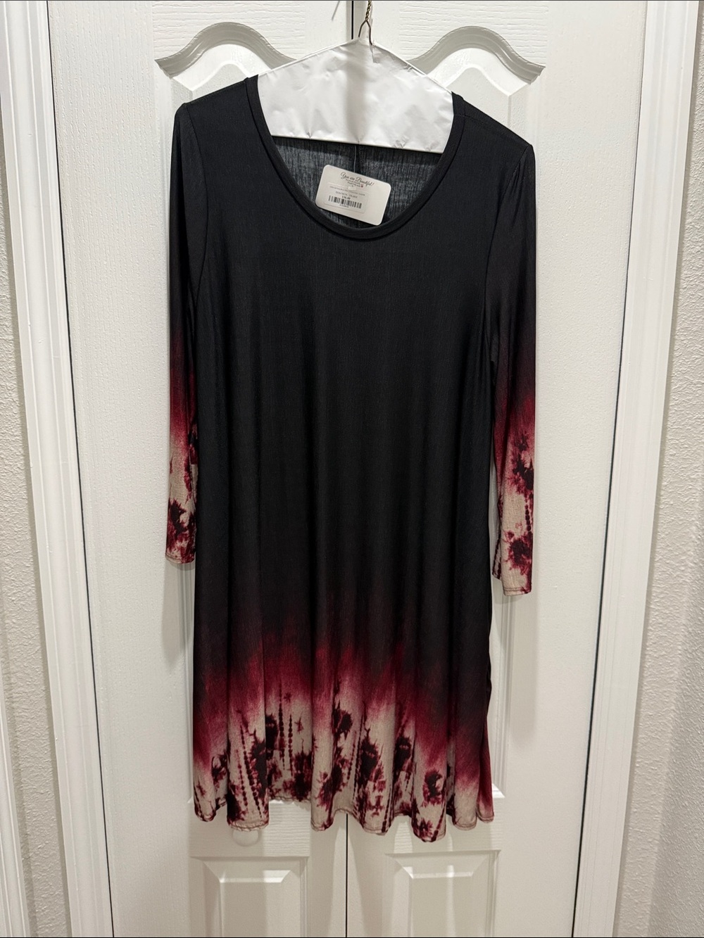 Black Tunic Dress with Subtle Knit Texture